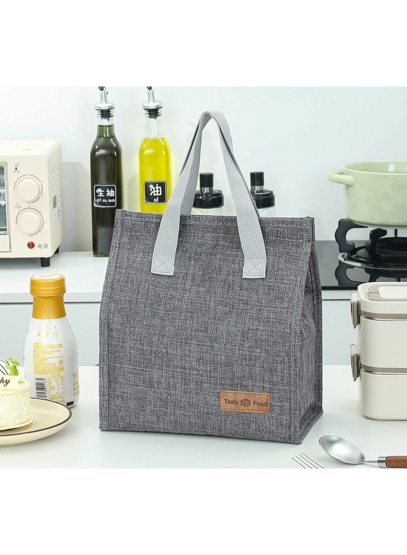 CMGTYYD. حقيبة غداء محمولة، حقيبة غداء مانعة للتسرب، حقيبة تبريد حرارية، حاوية غداء مقاومة للماء، منظم غداء للعمل والمدرسة والسفر والنزهات للأطفال والبنات والأولاد والنساء والرجال (رمادي) - Image 4