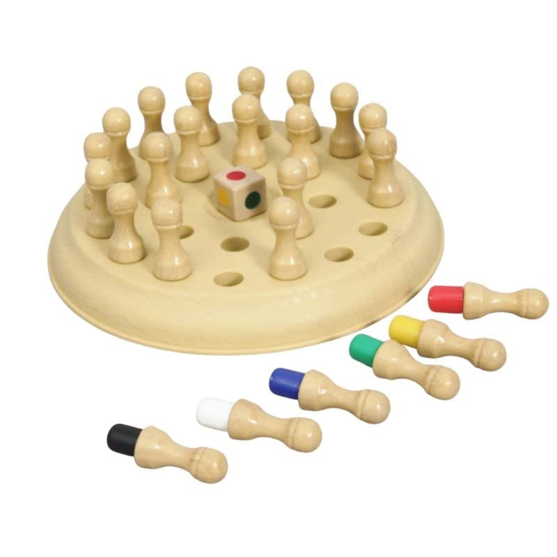 PLUSPOINT Memory Chess Game Color Memory Plastic Chess Block Board Colour Memorise Match Stick Chess Parent-Child Interaction Toy, Brain Teaser for Age 3 and Up and Kitty Party Games - Image 1