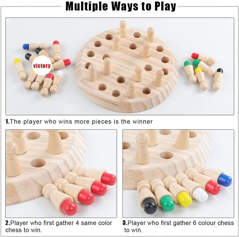 PLUSPOINT Memory Chess Game Color Memory Plastic Chess Block Board Colour Memorise Match Stick Chess Parent-Child Interaction Toy, Brain Teaser for Age 3 and Up and Kitty Party Games - Image 3