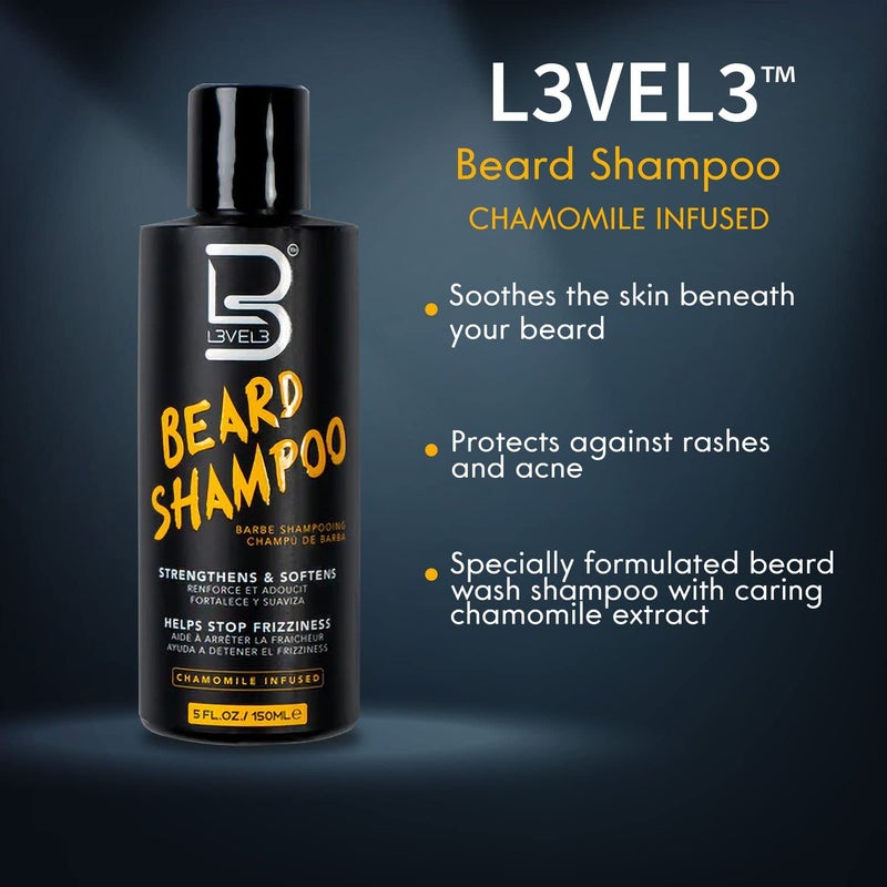 L3 Level 3 Beard Shampoo - Cleanse and Nourish your Facial Hair - Softens and Tames Frizzy Beards - Image 3