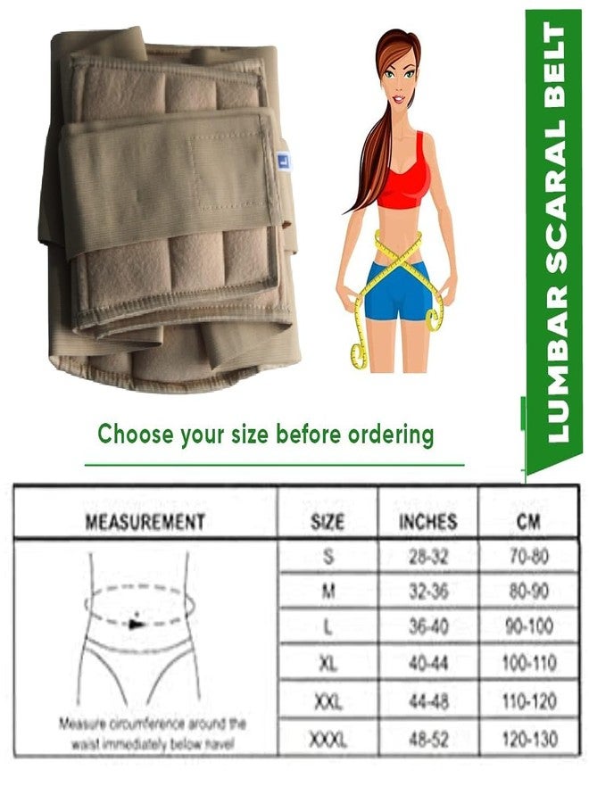 MEDTRIX Premium Lower Back Brace Support/Lumbar Support Waist belt for Back Pain Relief-Compression Belt with dual Adjustable Straps for Men and Women Beige (3XL) - Image 5