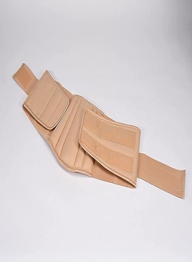 MEDTRIX Premium Lower Back Brace Support/Lumbar Support Waist belt for Back Pain Relief-Compression Belt with dual Adjustable Straps for Men and Women Beige (3XL) - Image 3
