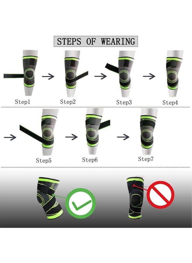 2 PCS Knee Support Brace Adjustable Sleeves Knee Stabilizer Exercise and Workout for Running - Image 2