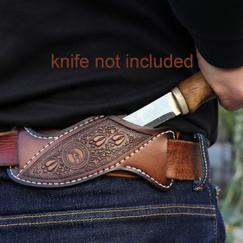 TOURBN Tourbon Leather Fixed Blade Knife Sheath Pocket Folding Knives Holder for 1.5" Wide Belt Right Side Draw EDC Tools Holster - Image 3