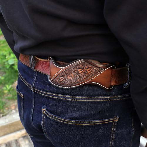 TOURBN Tourbon Leather Fixed Blade Knife Sheath Pocket Folding Knives Holder for 1.5" Wide Belt Right Side Draw EDC Tools Holster - Image 2