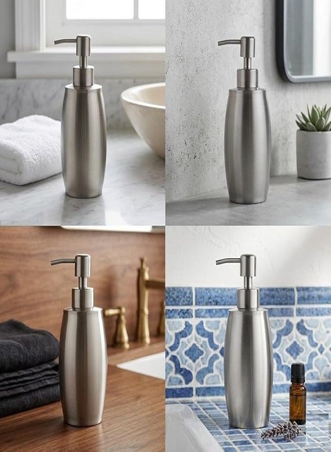 Portible Premium Stainless Steel Soap Dispenser 350ml with Refillable Pump Bottle | Rust Resistant Liquid Handwash Dispenser for Restaurant, Hotel Room, Bathroom & Commercial Use - Image 2