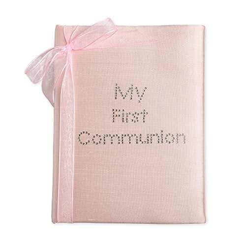 Simply Charming My First Communion Pink Silk 4x6 Photo Album with Bow - Image 5