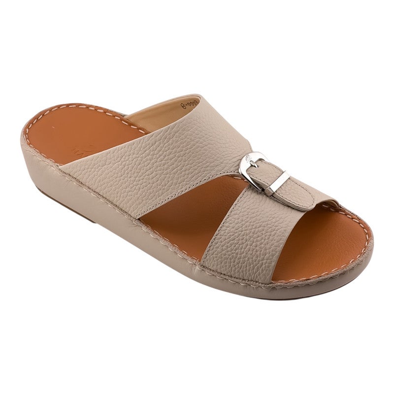 إيت صندل عربي يدوي الصنع للرجال من AET | شبشب رجالي خارجي | شبشب مفتوح من الأمام للاستخدام اليومي | جلد مطحون عربي أصلي مع ابزيم| تصميم عربي جديد| نعل داخلي بني| مريح وخفيف الوزن - Image 1