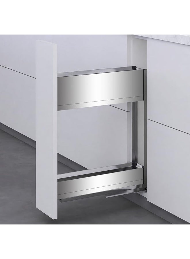 eurocliq Stainless Steel Seasoning Basket with Soft Close Slide, Pull Out Cabinet Organiser Sliding Shelf for Kitchen Spice Storage Rack  - Image 2