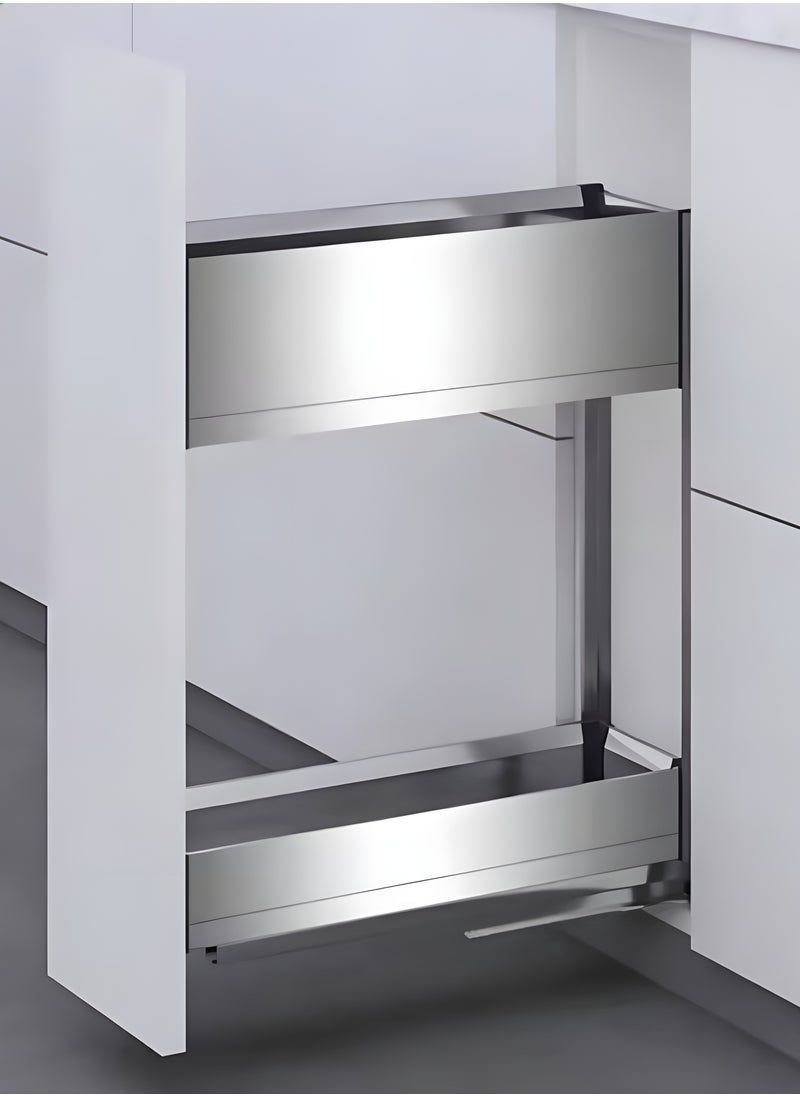 eurocliq EuroCliq Pull out Cabinet Organizer, Sliding Shelf for Kitchen Cabinet, Spice Storage Rack Stainless Steel Seasoning Basket With Soft Close Mechanism  - Image 2