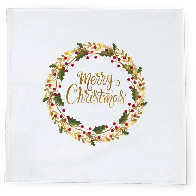 Khakee 6 Pcs Christmas Theme Silk Table Napkins 10x 10 for Xmas Decoration Christmas OrnamentsChristmas Giftxmas21644 - Image 3