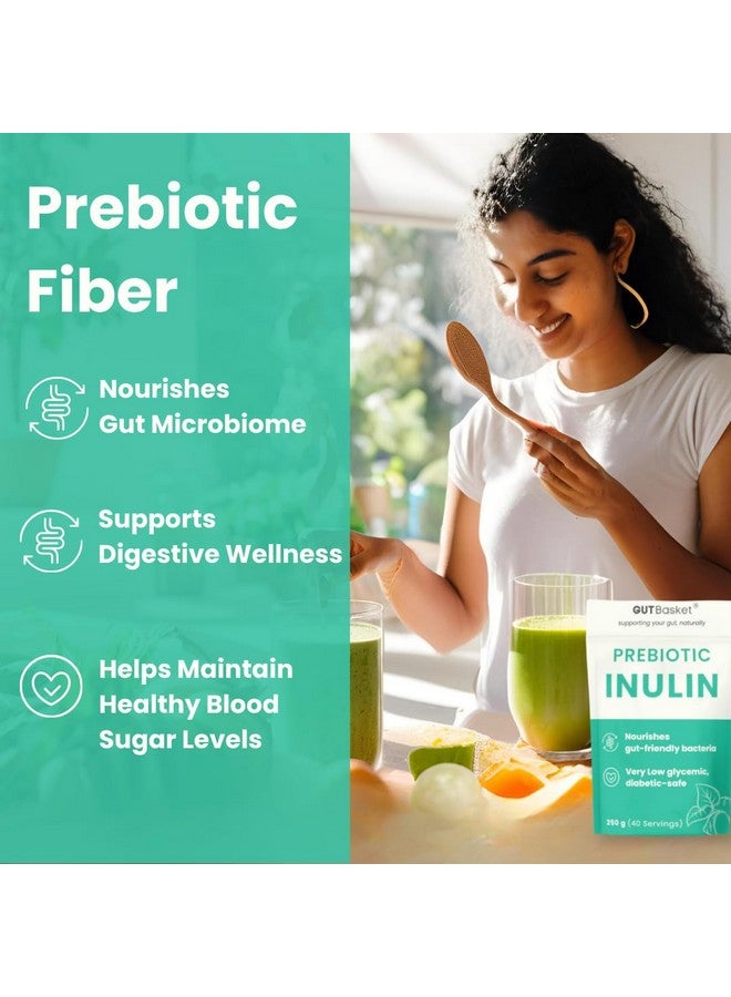Gutbasket Pure Inulin Powder (300g) - Prebiotic Fiber for Gut Health & Digestive Wellness - Vegan, Non-GMO, Gluten-Free - Perfect for Smoothies, Coffee, and Baking - Image 2