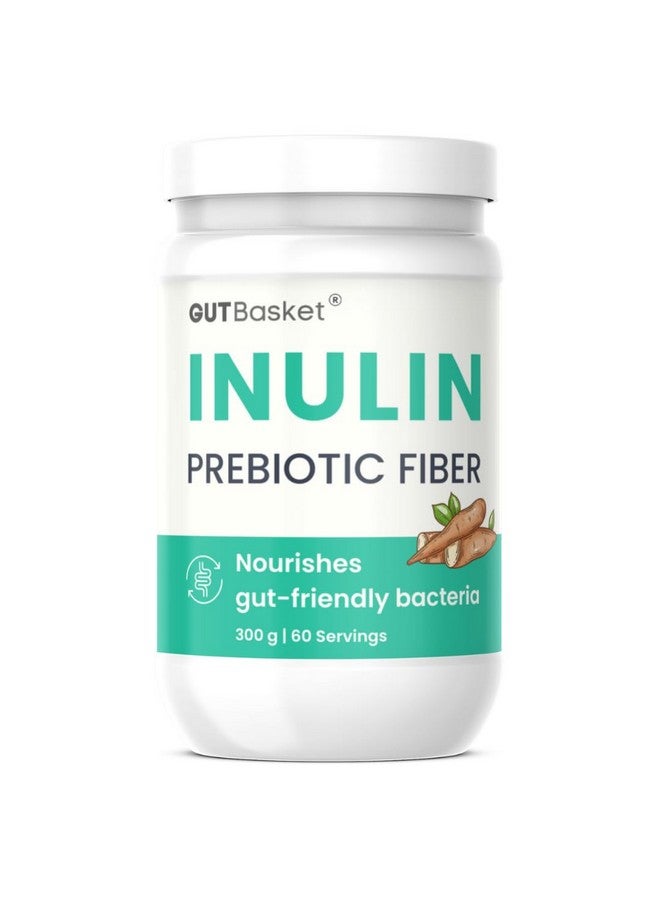 Gutbasket Pure Inulin Powder (300g) - Prebiotic Fiber for Gut Health & Digestive Wellness - Vegan, Non-GMO, Gluten-Free - Perfect for Smoothies, Coffee, and Baking - Image 1