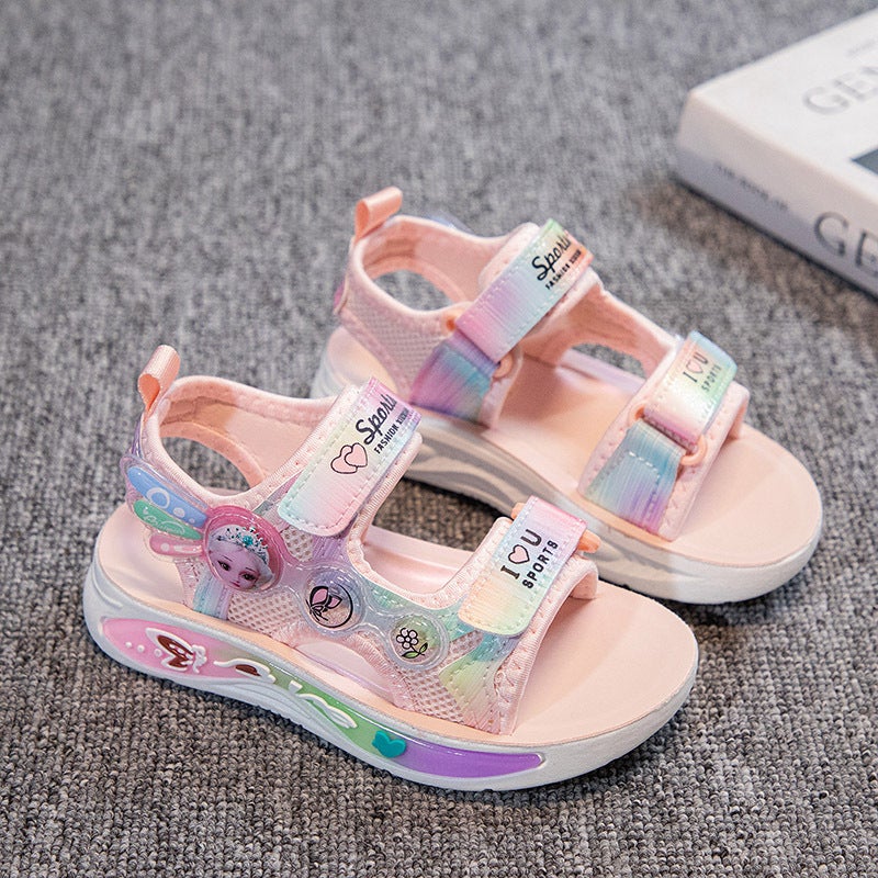 Children'S Shoes Sandals Summer Children'S Princess Aisha Beach Shoes Fashionable Brand Big Children'S Girls Summer Beach - Image 1