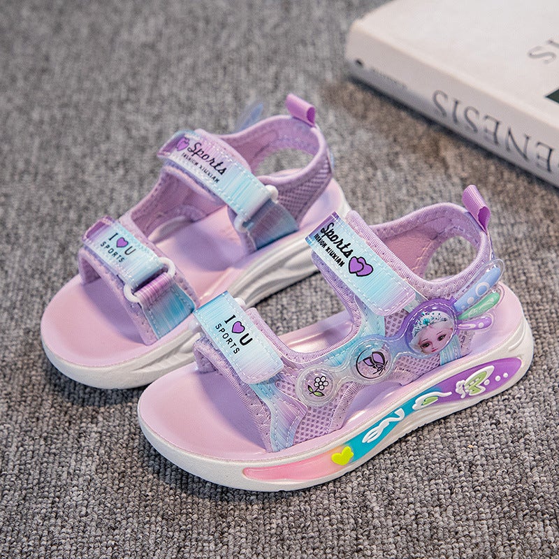 Children'S Shoes Sandals Summer Children'S Princess Aisha Beach Shoes Fashionable Brand Big Children'S Girls Summer Beach - Image 2