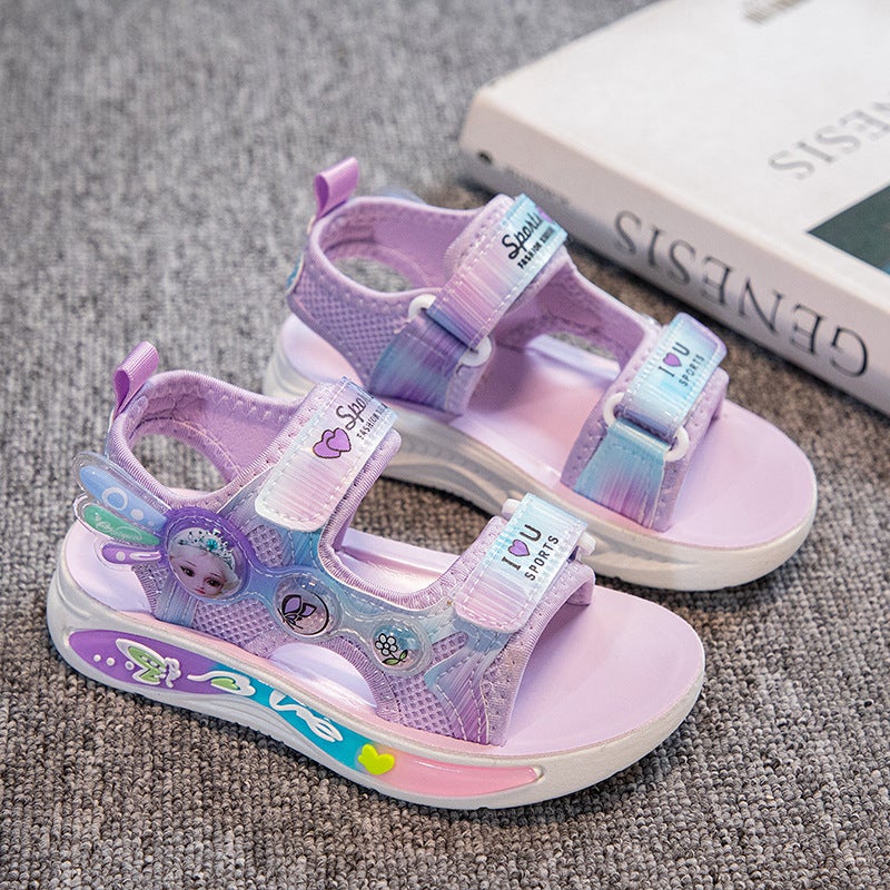 Children'S Shoes Sandals Summer Children'S Princess Aisha Beach Shoes Fashionable Brand Big Children'S Girls Summer Beach - Image 5
