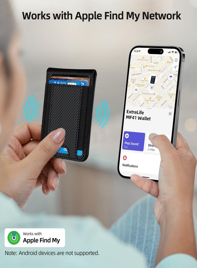 اكسترا لايف محفظة ExtreLife لماج سيف، تعمل مع خاصية البحث عن جهاز Apple، حامل لـ 8 بطاقات، حامل قابل للتعديل، محفظة مغناطيسية لسلسلة iPhone 16/15/14 Pro Max/14 Pro/14/14 Plus/13/12، مانعة لتقنية تحديد الهوية بموجات الراديو، ألياف الكربون - Image 2