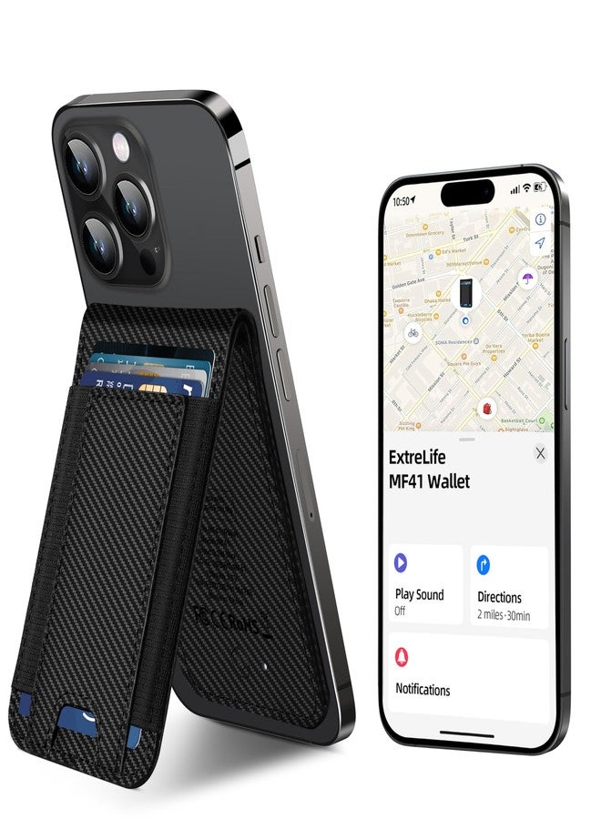 اكسترا لايف محفظة ExtreLife لماج سيف، تعمل مع خاصية البحث عن جهاز Apple، حامل لـ 8 بطاقات، حامل قابل للتعديل، محفظة مغناطيسية لسلسلة iPhone 16/15/14 Pro Max/14 Pro/14/14 Plus/13/12، مانعة لتقنية تحديد الهوية بموجات الراديو، ألياف الكربون - Image 1