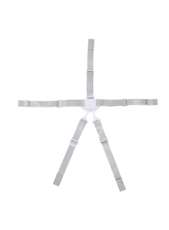 Jiawu 5 Point Baby Safety Strap Belt Adjustable Universal Replacement High Chair Straps Harness Straps Sturdy And Comfort Material For Pushchair Stroller Easy To Use(White Button 5Point Strap) - Image 1