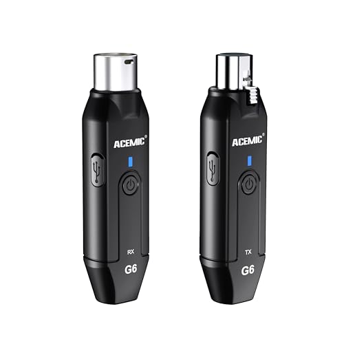 ACEMIC 2.4G Wireless Microphone Audio Transmitter and Receiver System Plug-on XLR Mic Adapter 6 Channels for Dynamic Mic, Audio Mixer, PA System, G6 - Image 1