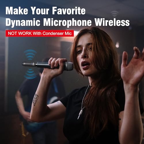 ACEMIC 2.4G Wireless Microphone Audio Transmitter and Receiver System Plug-on XLR Mic Adapter 6 Channels for Dynamic Mic, Audio Mixer, PA System, G6 - Image 2