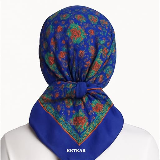 KETKAR Women’s Winter Woolen Headwear | Fashion Printed Head Scarf Cap for Girls & Women | Soft & Stylish | Free Size (Pack of 2) (Blue & Pink) - Image 3