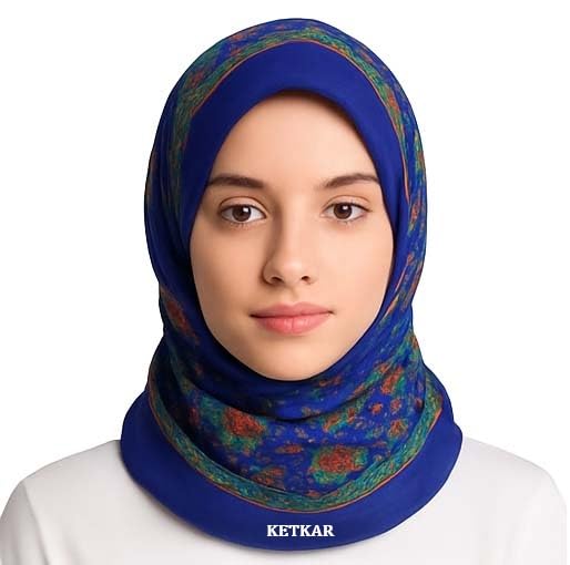 KETKAR Women’s Winter Woolen Headwear | Fashion Printed Head Scarf Cap for Girls & Women | Soft & Stylish | Free Size (Pack of 2) (Blue & Pink) - Image 2