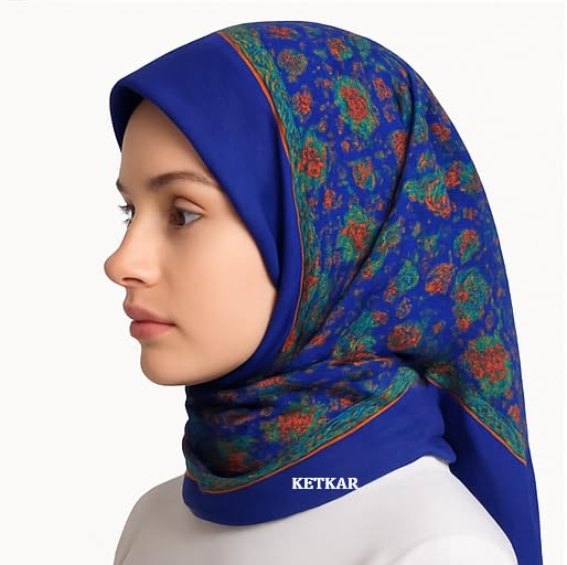 KETKAR Women’s Winter Woolen Headwear | Fashion Printed Head Scarf Cap for Girls & Women | Soft & Stylish | Free Size (Pack of 2) (Blue & Pink) - Image 4