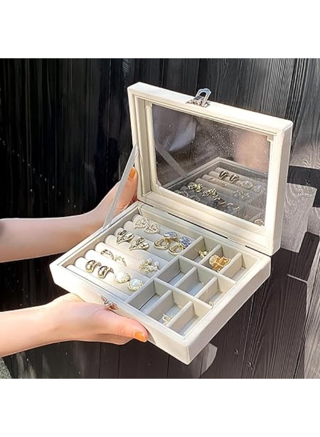 Jewelry Organizer Box with Multiple Compartments – Elegant Storage Case for Rings, Earrings, Necklaces & Bracelets – Compact & Stylish Design for Home, Travel, or Gift Giving - Image 1