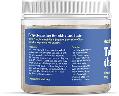 ASUTRA Indian Healing Clay Mask 1 lb For Skin Hair Care Deep Pore Cleansing Soften Brighten Complexion AntiBlemish Acne Treatment AntiAging Properties Unscented Sodium Bentonite Clay - Image 5