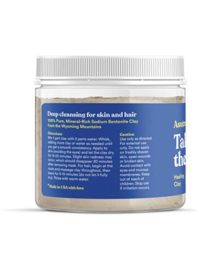 ASUTRA Indian Healing Clay Mask 1 lb For Skin Hair Care Deep Pore Cleansing Soften Brighten Complexion AntiBlemish Acne Treatment AntiAging Properties Unscented Sodium Bentonite Clay - Image 4
