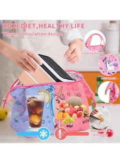 Yoawllty Large Lunch Box, 4 in 1 Lunch Box Set with Insulated Lunch Bag and Utensil Set, Leak-proof 2 Layer Large Capacity Lunch Box(Pink)  - Image 4