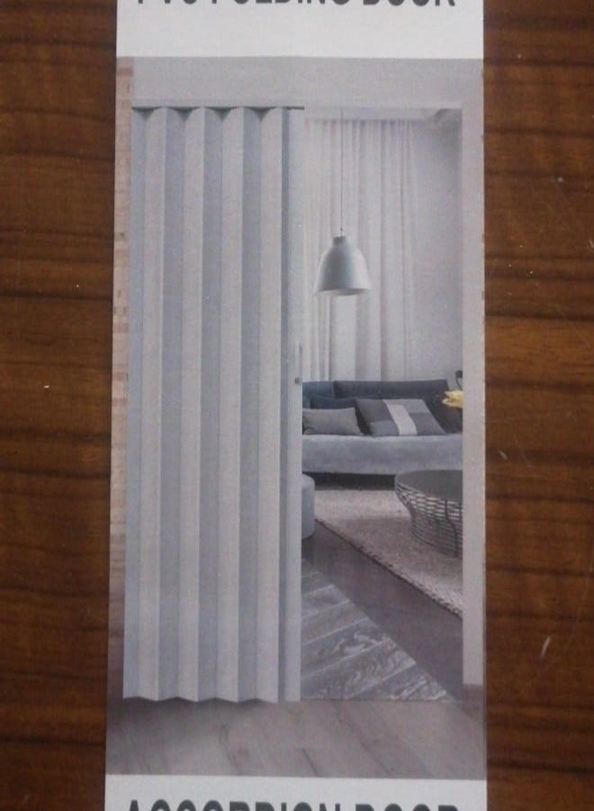 PVC Folding Door Sliding, size 100cm x 220cm Color Ash White - 00  - Image 2