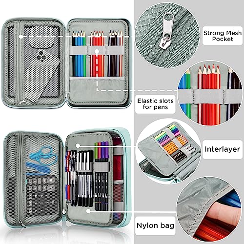 Zannaki Big Capacity Storage Pouch Marker Pen Pencil Case Simple Stationery Bag Box Art Tool & Sketch Storage Boxes for Bullet Journal Middle High School Office College Student Girl Women Adult Teen - Image 3