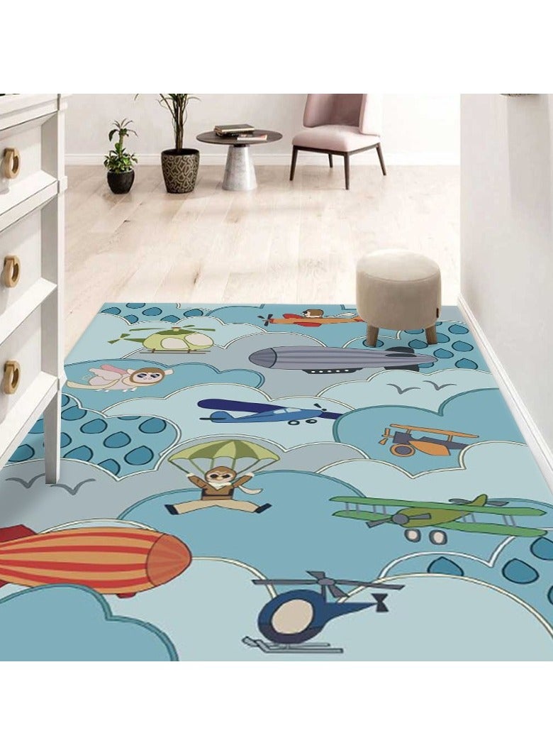Loquat Squality Rectangular Polyester Fiber Cartoon Carpet(Only One Carpet) - Image 1
