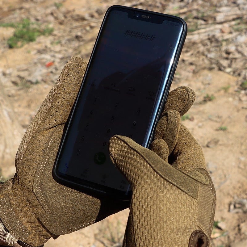 Tactical Gloves Dual-Sided Touchscreen Breathable Non-Slip Brown  - Image 5