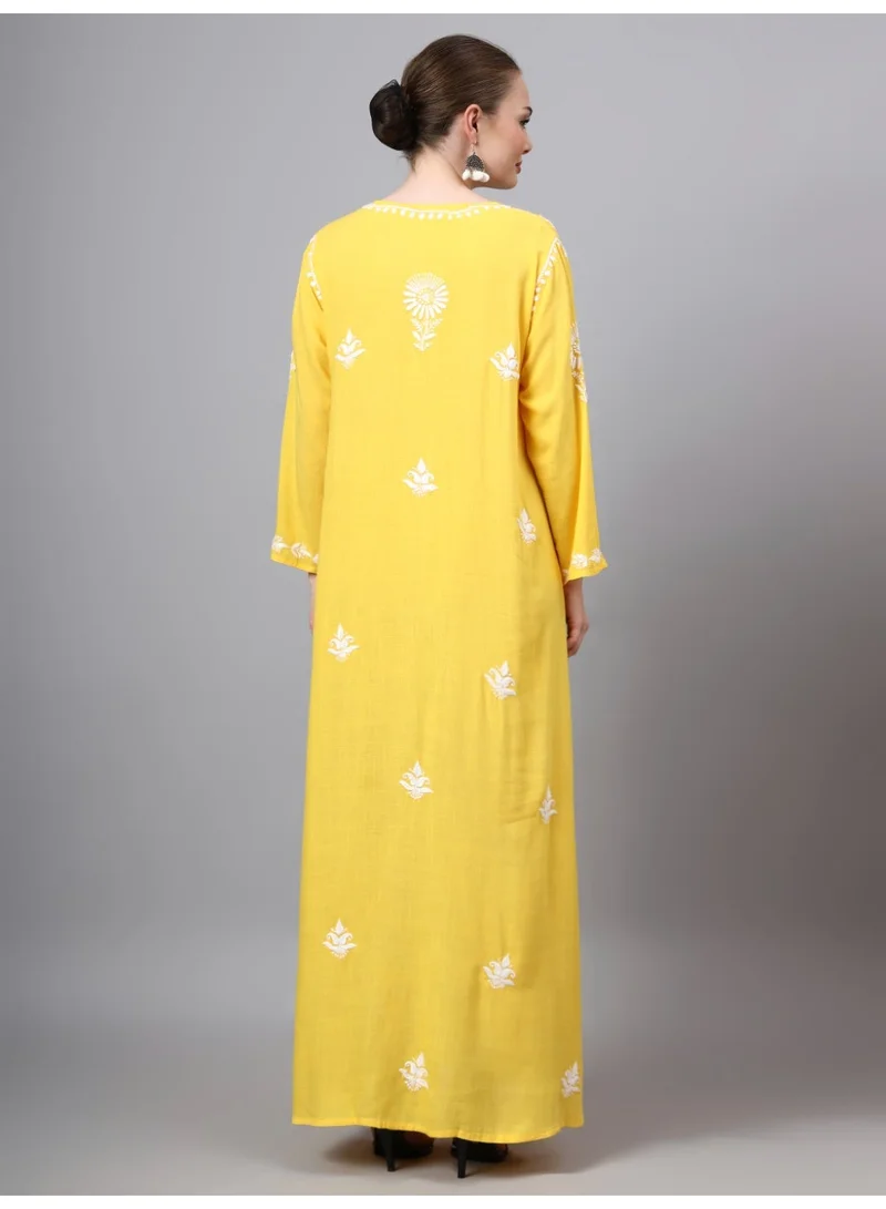 الايا جلابية رايون شيكانكاري مطرزة يدوياً-AL4121