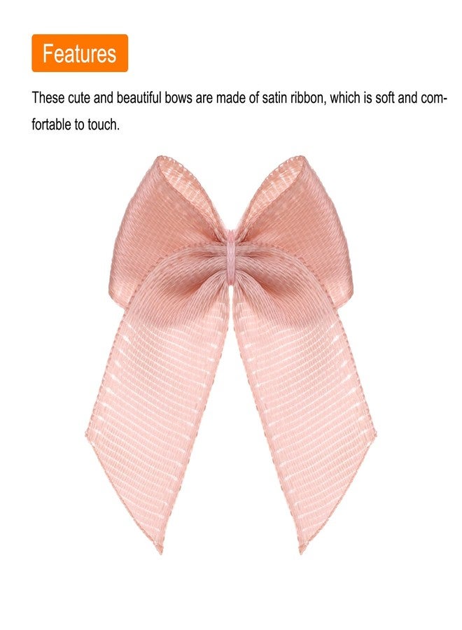 MECCANIXITY 100Pcs Mini Ribbon Bow 1" Mini Fabric Satin Ribbon Flower Bows for Craft DIY Sewing Wedding Birthday Party Gift Wrap Bows Pale Mauve - Image 4