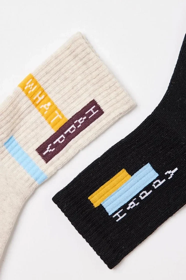 Katia&Bony Motto Crew Socks - Black