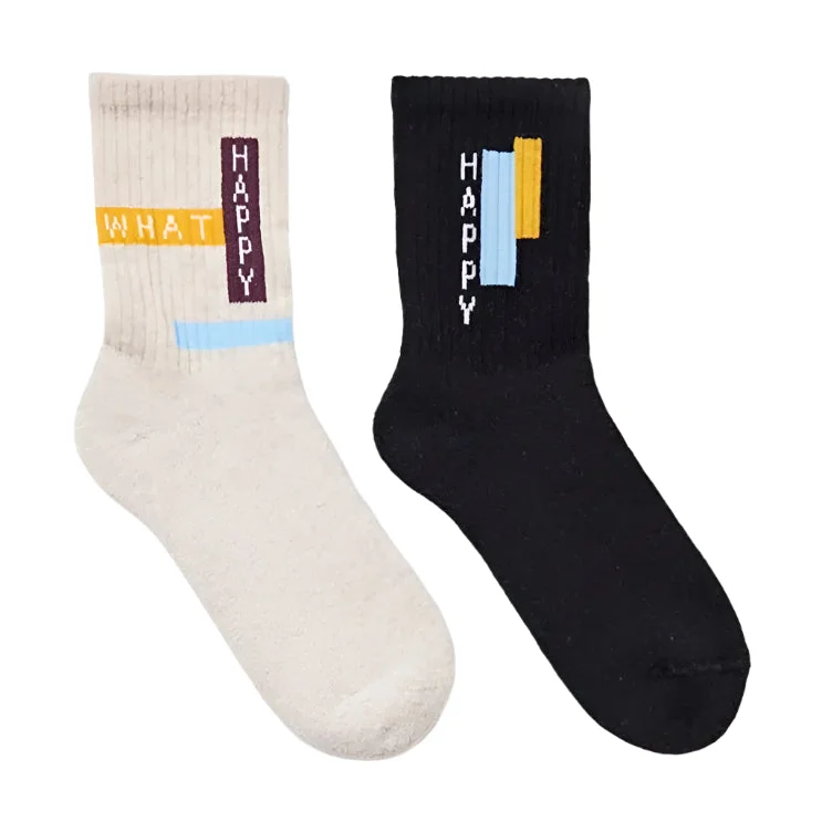 Katia&Bony Motto Crew Socks - Black