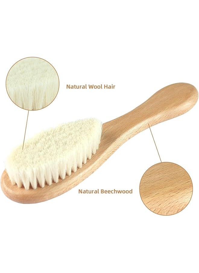 erorex - 4Pcs Baby Hair Brush Set Premium Wooden Soft Bristle And Natural For Newborns And Toddlers - Image 1