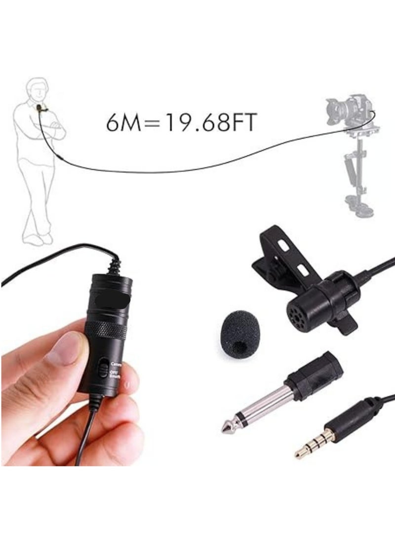 Lavalier Microphone with Windshield for Smartphones and Cameras – Black - Image 1