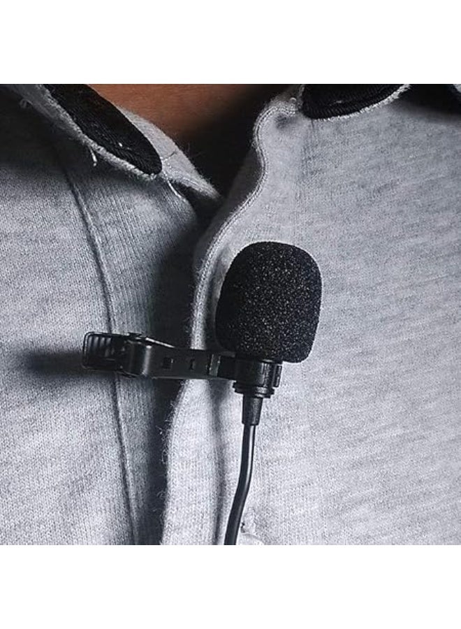 Lavalier Microphone with Windshield for Smartphones and Cameras – Black - Image 3