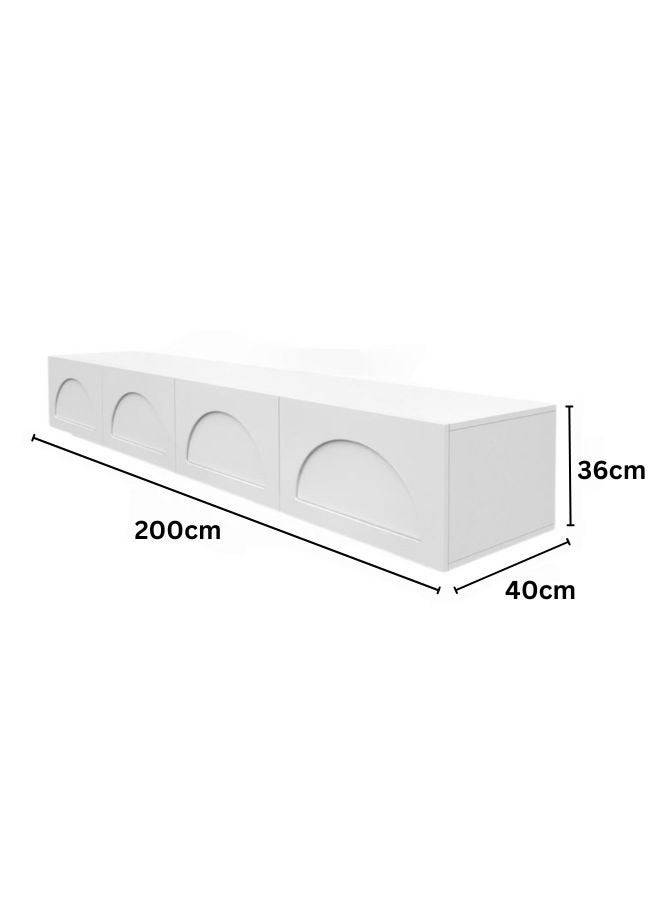 Karnak Norris 200cm Entertainment Unit – Modern TV Stand with 4 Drawers – Painted Engineered Wood – Anti-Slip Pad – Smooth Slide Drawers – White Finish – Customizable Colors - Image 2