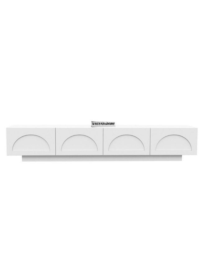 Karnak Norris 200cm Entertainment Unit – Modern TV Stand with 4 Drawers – Painted Engineered Wood – Anti-Slip Pad – Smooth Slide Drawers – White Finish – Customizable Colors - Image 3
