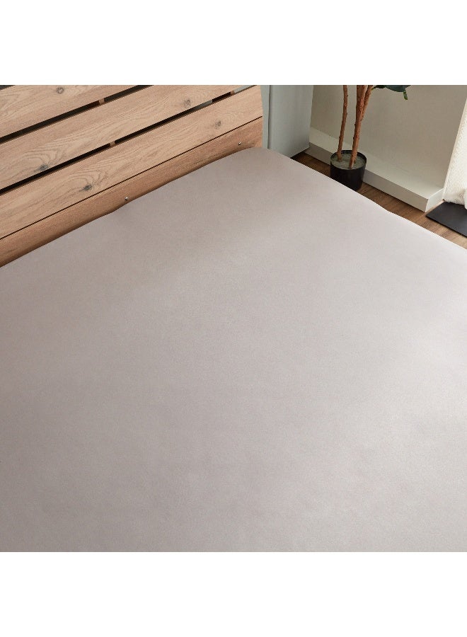 Home Box Derby Solid Microfiber King Fitted Sheet - 180x200+25 cm - Image 3