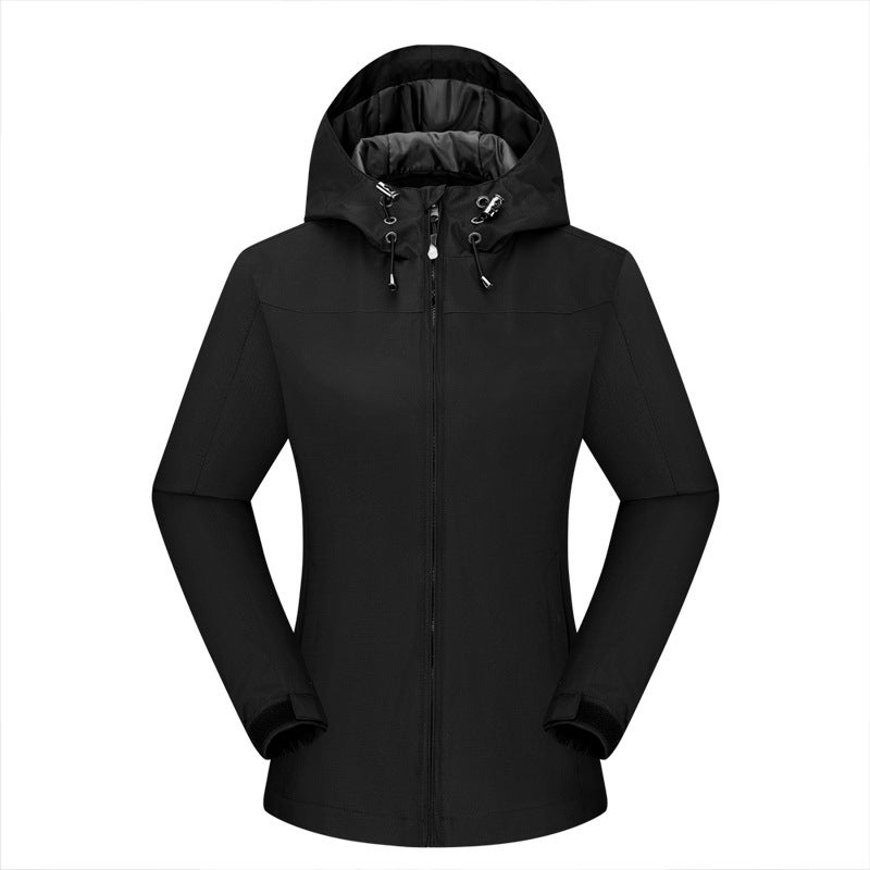 Generic Foreign trade hot selling manufacturers direct supply autumn new outdoor sports lovers mens waterproof windproof windbreaker women Women-Black