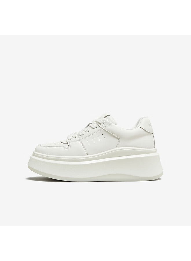 Tata Tata Sun Leyan Same Style White Whale Thick Sole Casual Sneakers Women Fleece Lined White Am6 Size 37 - Image 1