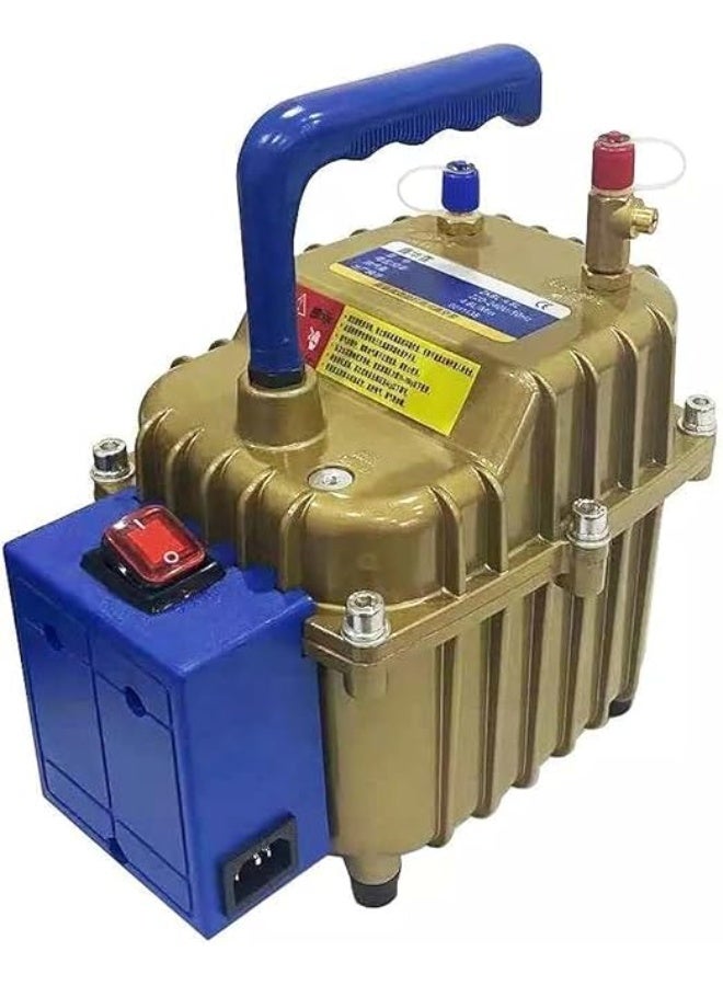 مضخة اختبار الفراغ والضغط (220 فولت / 50 هرتز)، مضخة فراغ متعددة الوظائف، مضخة هواء لغاز التبريد بميزة الشفط والدفع، معدل تدفق 42 لتر/دقيقة لخدمة تكييف السيارات، أداة محمولة لإصلاح وصيانة أنظمة تكييف السيارات. - Image 1