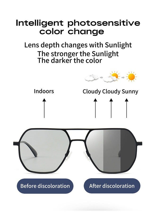 New color changing sunglasses, Polarized Aviator Sunglasses for Men Women,UV400 Protection Lens, Trendy Square Sun Glasses Retro Pilot Shades UV Protection - Image 5